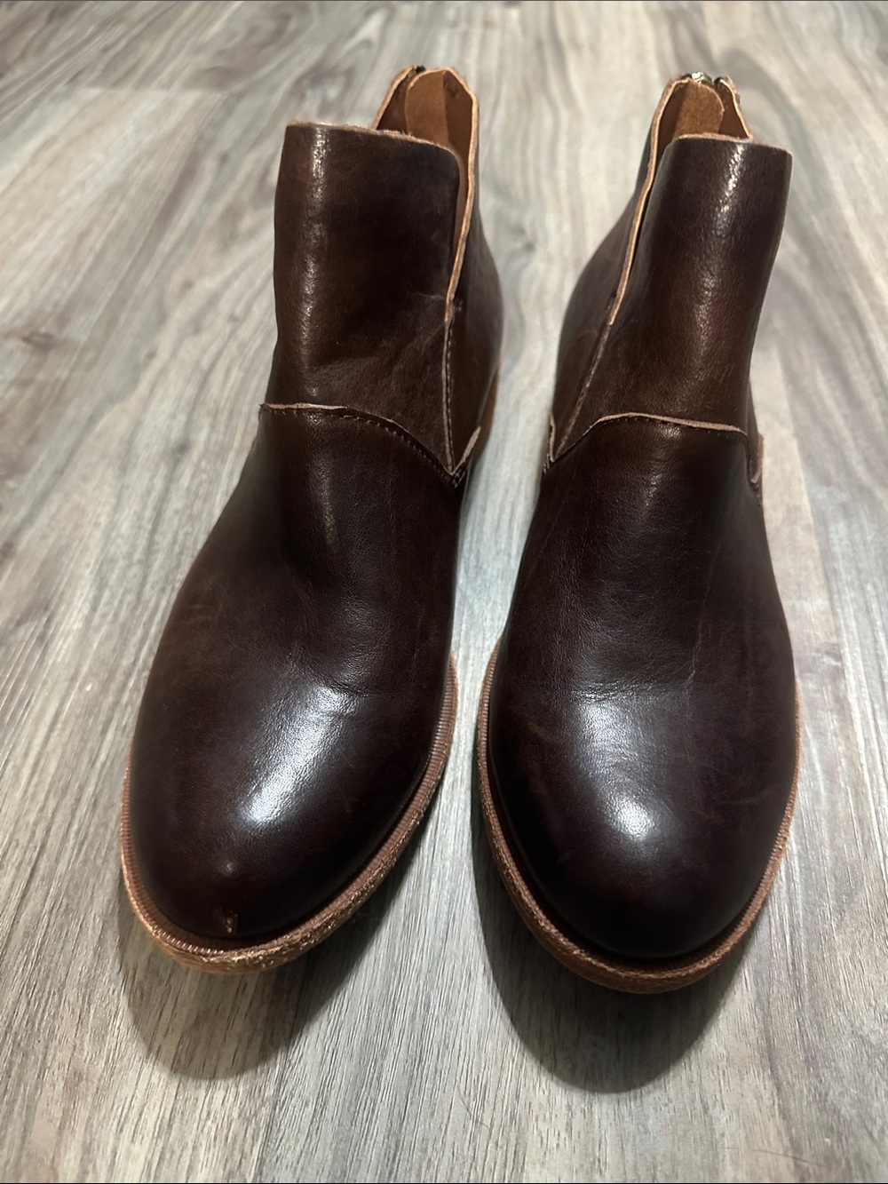 Kork-Ease Women's Dark Brown Leather Ankle Booties - Picture 4 of 14